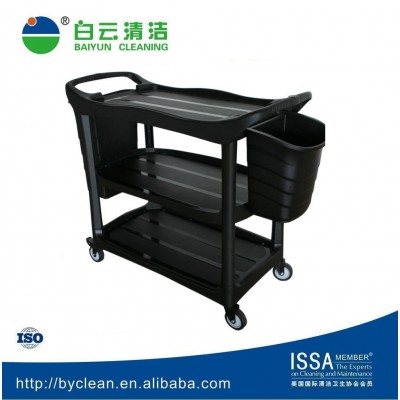 Durable cleaning trolley AF08179A black utility cart on sale